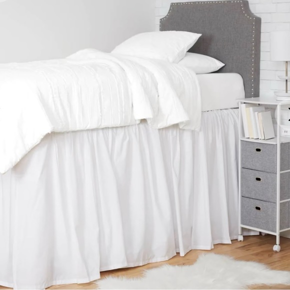 Dormify Gray Twin XL Bed Skirt for raised College Dorm Bed - Picture 6 of 6